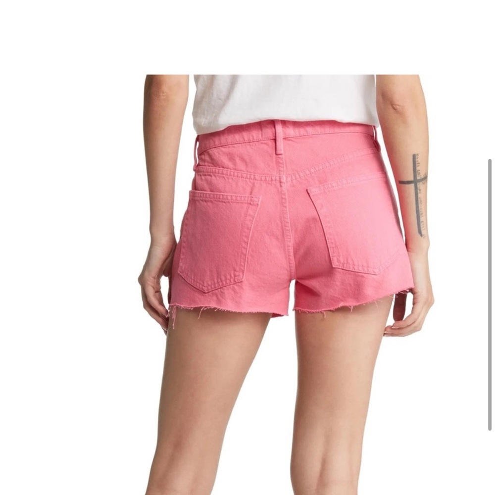 FRAME Le Brigette Pink Denim Shorts - Picture 6 of 8
